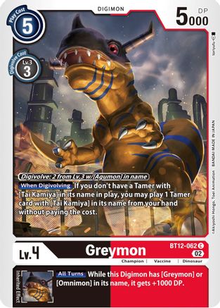 Greymon (BT12-062) [Across Time] - Deck Out Gaming