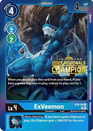 ExVeemon (2023 Regionals Champion) (ST9-04) [Starter Deck 09: Ultimate Ancient Dragon] null - Deck Out Gaming