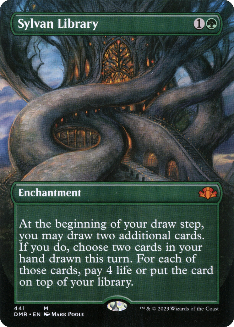 Sylvan Library (Borderless) (441) [Dominaria Remastered] foil - Deck Out Gaming