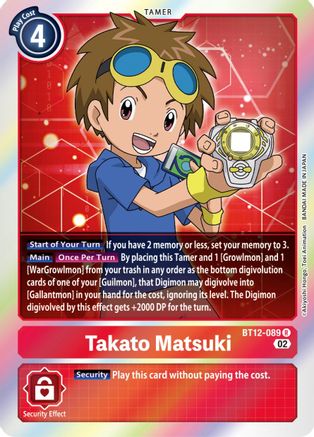 Takato Matsuki (BT12-089) [Across Time] Foil - Deck Out Gaming