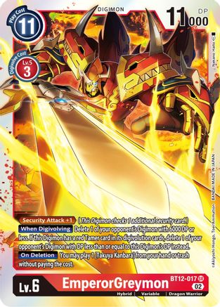 EmperorGreymon (BT12-017) [Across Time] Foil - Deck Out Gaming