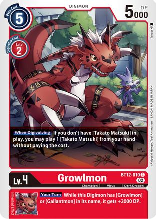 Growlmon (BT12-010) [Across Time] - Deck Out Gaming