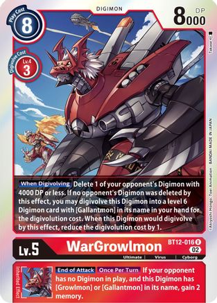 WarGrowlmon (BT12-016) [Across Time] Foil - Deck Out Gaming