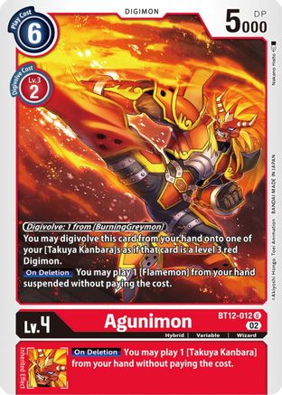 Agunimon (BT12-012) [Across Time] - Deck Out Gaming