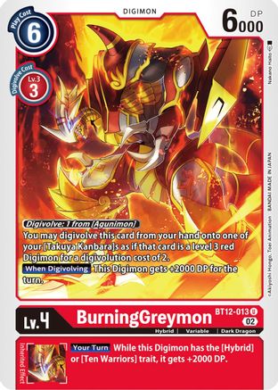 BurningGreymon (BT12-013) [Across Time] - Deck Out Gaming