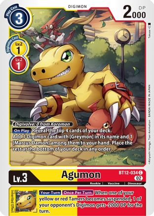 Agumon - BT12-034 (BT12-034) [Across Time] - Deck Out Gaming