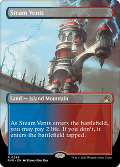 Steam Vents (Borderless) (298) [Ravnica Remastered] foil - Deck Out Gaming