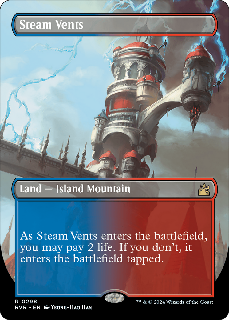 Steam Vents (Borderless) (298) [Ravnica Remastered] foil - Deck Out Gaming