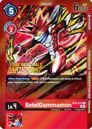 BetelGammamon (2023 Regionals Participant) (BT8-013) [New Awakening] Foil - Deck Out Gaming