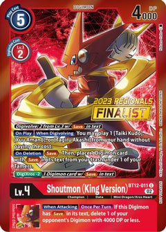 Shoutmon (King Version) (2023 Regionals Finalist) (BT12-011) [Across Time] Foil - Deck Out Gaming