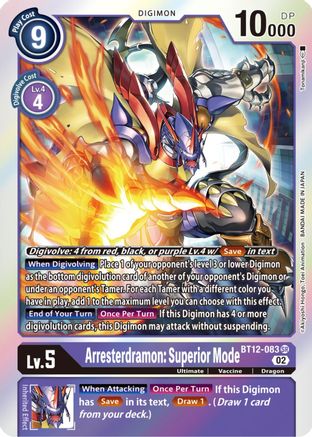 Arresterdramon: Superior Mode (BT12-083) [Across Time] Foil - Deck Out Gaming