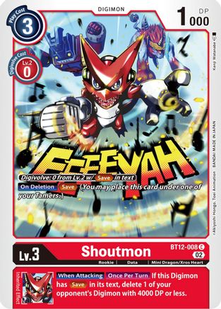 Shoutmon (BT12-008) [Across Time] - Deck Out Gaming