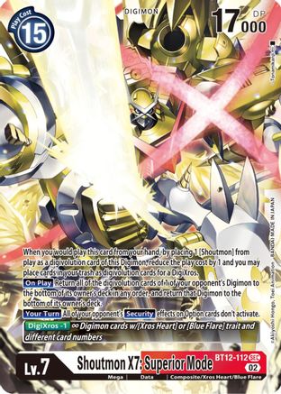 Shoutmon X7: Superior Mode (BT12-112) [Across Time] Foil - Deck Out Gaming