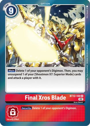 Final Xros Blade (BT12-100) [Across Time] Foil - Deck Out Gaming