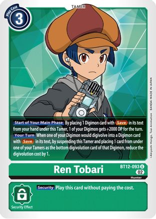 Ren Tobari (BT12-093) [Across Time] - Deck Out Gaming