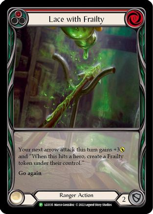Lace with Frailty (Red) - LGS135 (LGS135) [Flesh and Blood: Promo Cards] Rainbow Foil - Deck Out Gaming