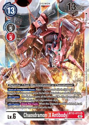 Chaosdramon (X Antibody) (BT12-072) [Across Time] Foil - Deck Out Gaming