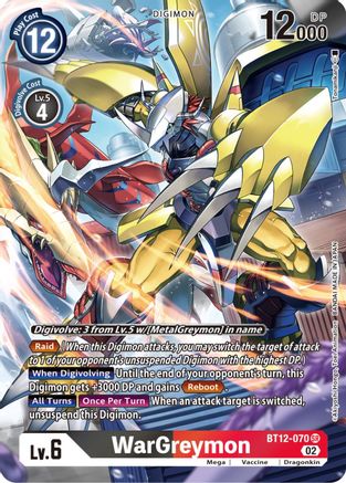 WarGreymon (Alternate Art) (BT12-070) [Across Time] Foil - Deck Out Gaming