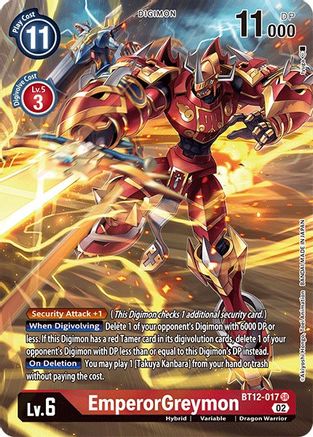 EmperorGreymon (Alternate Art) (BT12-017) [Across Time] Foil - Deck Out Gaming