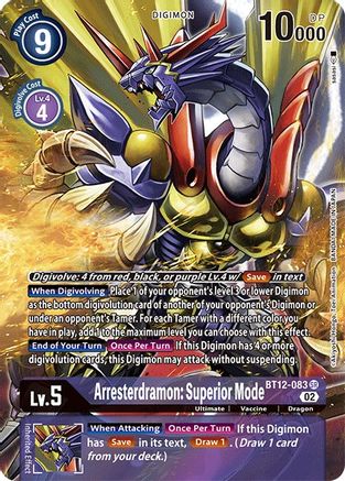 Arresterdramon: Superior Mode (Alternate Art) (BT12-083) [Across Time] Foil - Deck Out Gaming