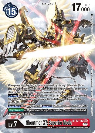 Shoutmon X7: Superior Mode (Alternate Art) (BT12-112) [Across Time] Foil - Deck Out Gaming