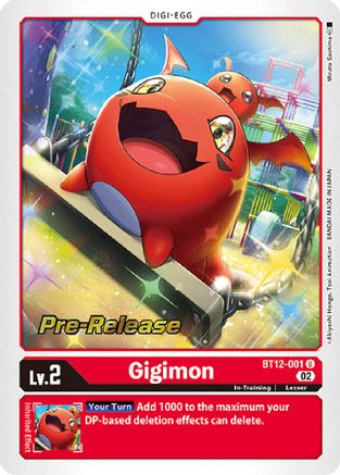 Gigimon (BT12-001) [Across Time Pre-Release Cards] Foil - Deck Out Gaming