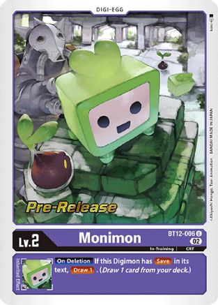 Monimon (BT12-006) [Across Time Pre-Release Cards] Foil - Deck Out Gaming