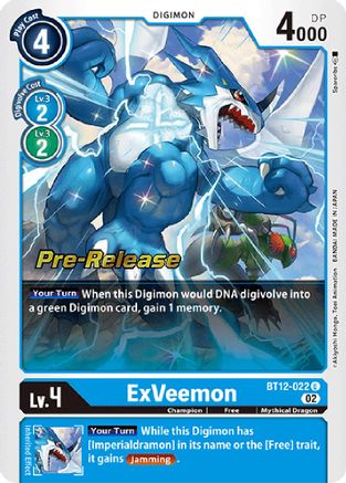 ExVeemon (BT12-022) [Across Time Pre-Release Cards] Foil - Deck Out Gaming