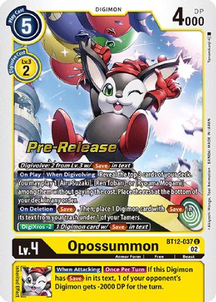 Opossummon (BT12-037) [Across Time Pre-Release Cards] Foil - Deck Out Gaming