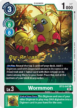 Wormmon (BT12-047) [Across Time Pre-Release Cards] Foil - Deck Out Gaming