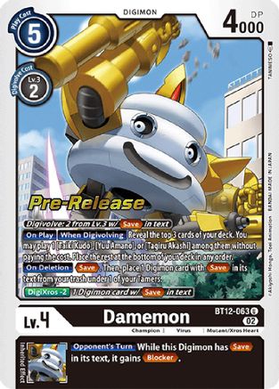 Damemon (BT12-063) [Across Time Pre-Release Cards] - Deck Out Gaming