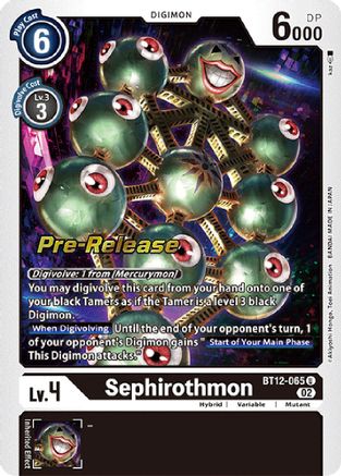 Sephirothmon (BT12-065) [Across Time Pre-Release Cards] Foil - Deck Out Gaming