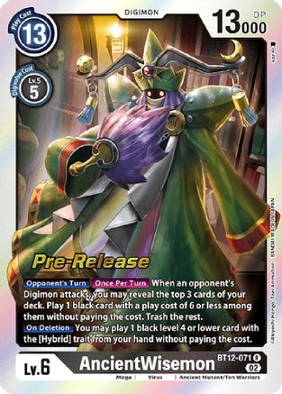 AncientWisemon (BT12-071) [Across Time Pre-Release Cards] - Deck Out Gaming