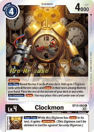 Clockmon (BT12-086) [Across Time Pre-Release Cards] Foil - Deck Out Gaming