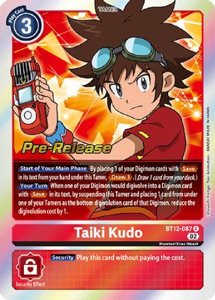 Taiki Kudo (BT12-087) [Across Time Pre-Release Cards] Foil - Deck Out Gaming