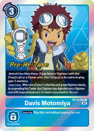 Davis Motomiya (BT12-090) [Across Time Pre-Release Cards] Foil - Deck Out Gaming