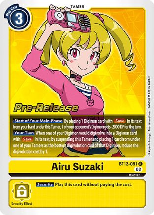 Airu Suzaki (BT12-091) [Across Time Pre-Release Cards] - Deck Out Gaming