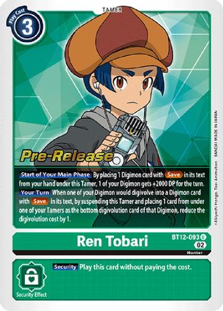 Ren Tobari (BT12-093) [Across Time Pre-Release Cards] - Deck Out Gaming