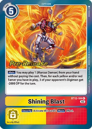 Shining Blast (BT12-104) [Across Time Pre-Release Cards] Foil - Deck Out Gaming