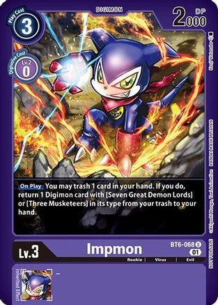 Impmon (April 2023 Beelzemon Special) (BT6-068) [Starter Deck 14: Beelzemon Advanced Deck Set Pre-Release Cards] - Deck Out Gaming