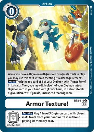 Armor Texture! (BT8-110) [Revision Pack Cards] - Deck Out Gaming