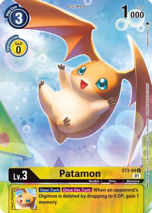 Patamon - ST3-04 (Official Tournament Pack Vol.9) (ST3-04) [Starter Deck 03: Heaven's Yellow] Foil - Deck Out Gaming