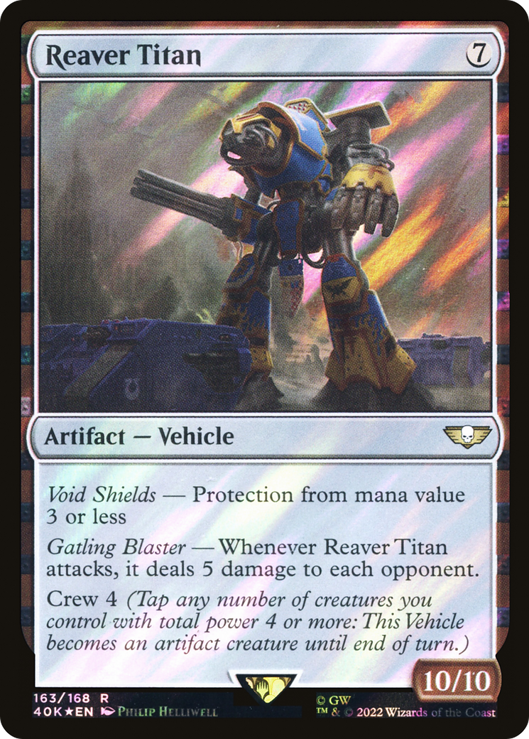 Reaver Titan (Surge Foil) (163) [Warhammer 40,000 Commander] foil - Deck Out Gaming