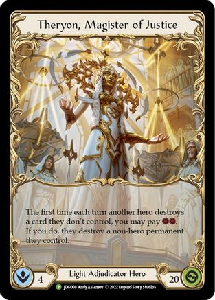Theryon, Magister of Justice - JDG008 (JDG008) [Flesh and Blood: Promo Cards] Rainbow Foil - Deck Out Gaming