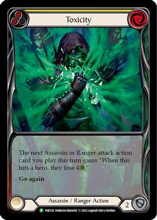 Toxicity (Yellow) - FAB129 (FAB129) [Flesh and Blood: Promo Cards] Rainbow Foil - Deck Out Gaming