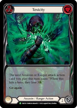 Toxicity (Blue) - FAB130 (FAB130) [Flesh and Blood: Promo Cards] Rainbow Foil - Deck Out Gaming
