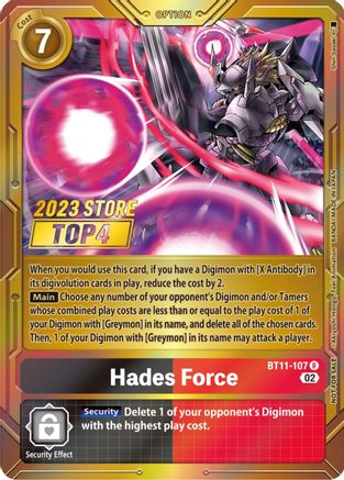 Hades Force (2023 Store Top 4) (BT11-107) [Dimensional Phase] Foil - Deck Out Gaming