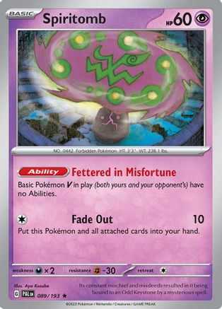 Spiritomb (89) [SV02: Paldea Evolved] Reverse Holofoil - Deck Out Gaming