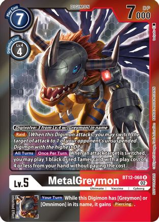 MetalGreymon (Tamer Party -Special-) (BT12-068) [Across Time] Foil - Deck Out Gaming