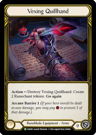 Vexing Quillhand - FAB080 (FAB080) [Flesh and Blood: Promo Cards] Cold Foil - Deck Out Gaming